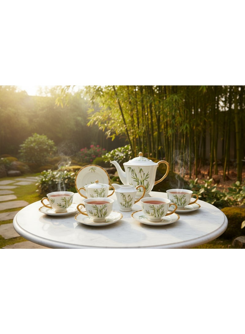 AKDC Angela Ceramic 15 piece Tea & Coffee Set | Teapot, Cups & Saucers - Image 1