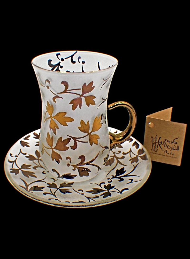 KuduArts Tea cups with saucer glass set 6 pieces - Image 2