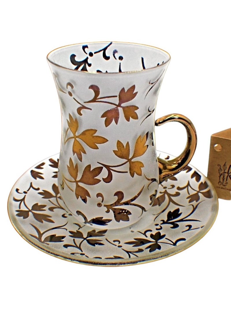 KuduArts Tea cups with saucer glass set 6 pieces - Image 3