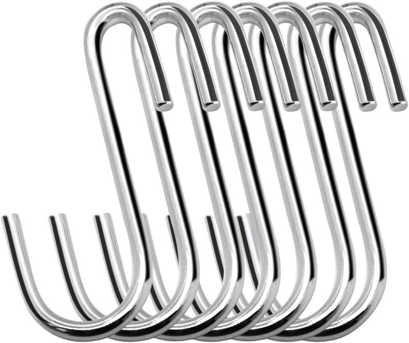 COIR GARDEN - Stainless Steel S Shaped Heavy Duty Hook for Hanging in Kitchen, Bathroom, Bedroom, Office cabinets, Workshop, Garden - 8 inch Pack of 5 - Image 3