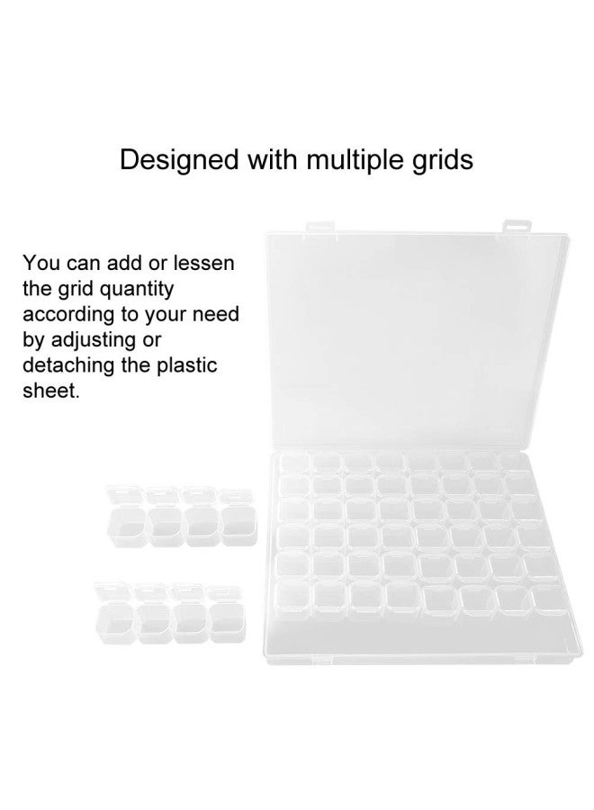 klarako Plastic Storage Box Organizer Container Adjustable Divider Removable Grid Compartment for Jewelry Beads Earring Container Tool Fishing Hook Small Accessories (56 grids, transparent)  - Image 2