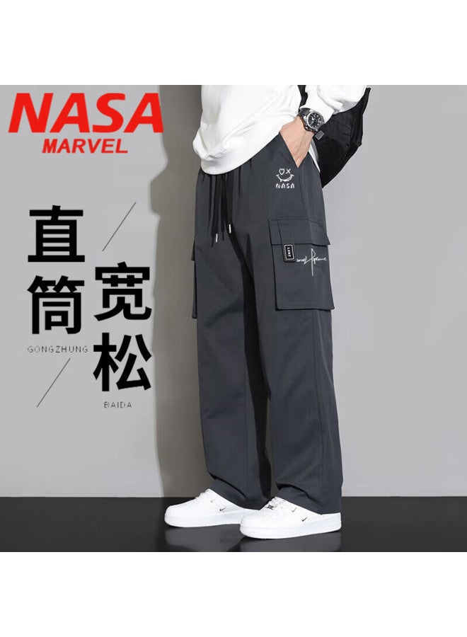 Nasa Marvel Valentine's Day Gift Casual Pants For Men, Spring And Autumn Long Trousers, Straight-leg Cargo Pants, Wide-leg Trendy Pants - Image 2