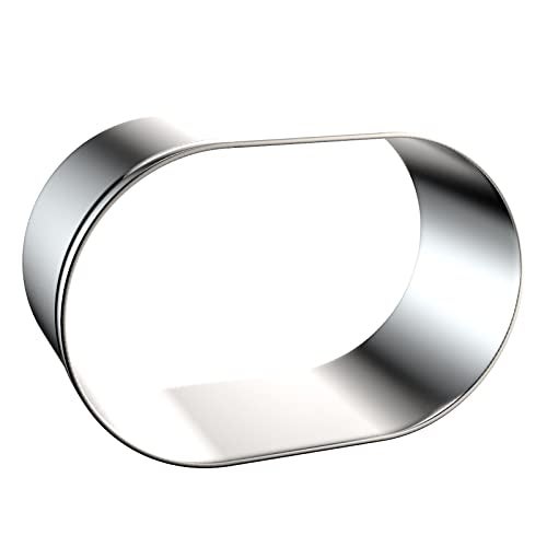 QAAQS Pill Capsule Long Oval Cookie Cutters - 5 Inch, 4 Inch, 3 Inch, 2 Inch - Geometric Frame Plaque Cookie Cutter Set Fondant Biscuit Molds - Stainless Steel - Image 4