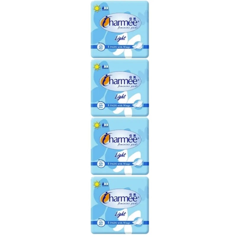 Charmee Feminine Pads 8pcs Sanitary Pads with Wings- 4Packs