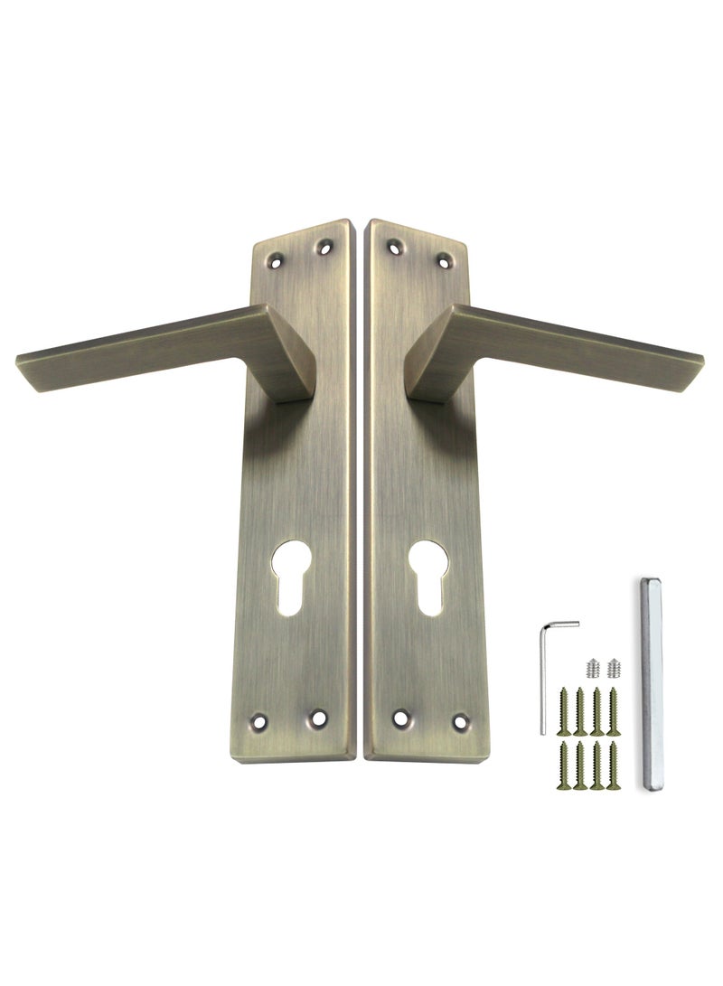 TISMpro Aluminum Mortise Door Plate Handle – Aluminum Lever with Iron Plate – Heavy-Duty, Rust-Resistant, Modern Design – Easy Installation – (TP-7005 MAB) - Image 1