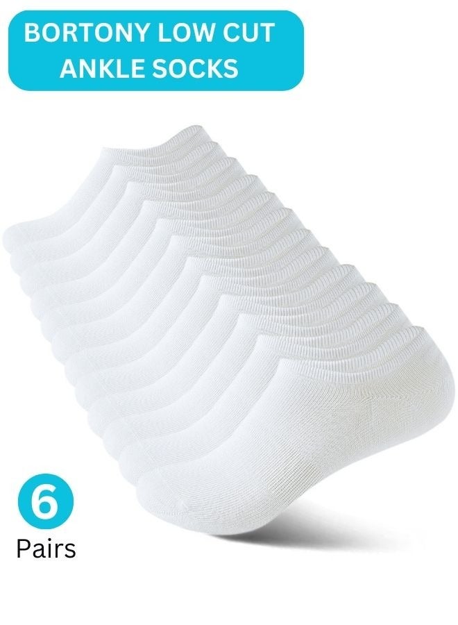 BORTONY BOROTNY 6 Pairs No Show Socks for Mens Womens Low Ankle Socks Adults Free Size Socks for Sneakers Footies Athletic Anti-slip Invisible Liner Socks 12 Pieces  - Image 1