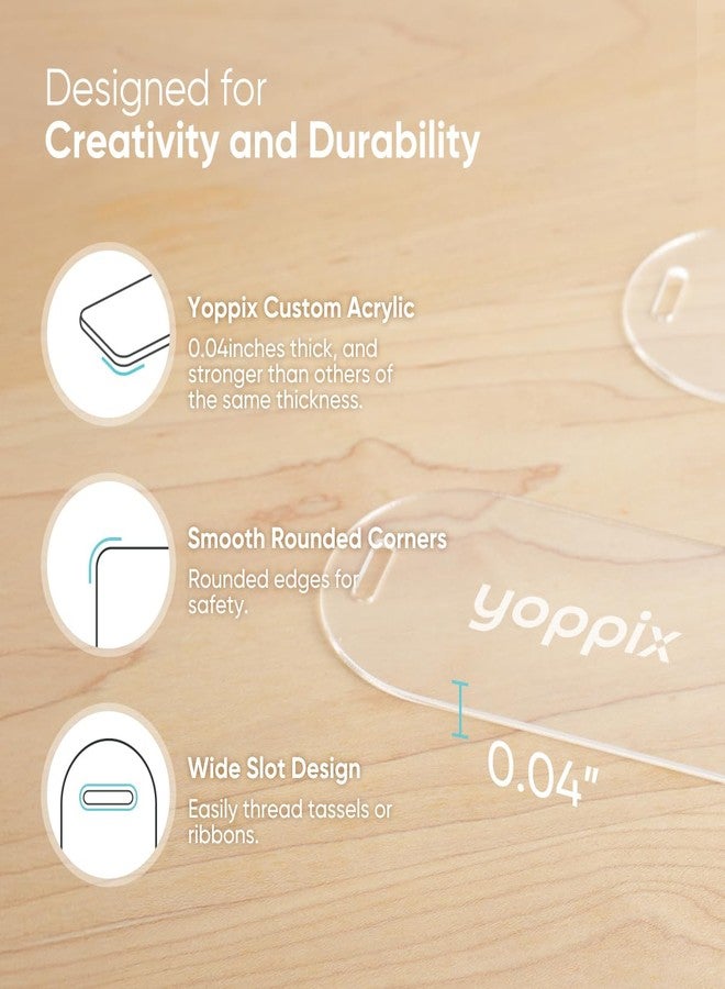 YOPPIX 30 Pieces Acrylic Bookmark Blanks- 6x2” Acrylic Bookmark Kit with 30 Pcs Ribbon for Reading Lovers DIY Crafts Hanging Tag Gift Tag Price Tags, Graduation Back to School Presents - Image 4