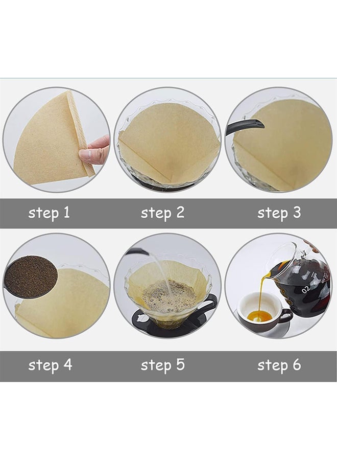 UREVO Coffee Filter 100 Count, V60 Coffee Paper Filter Unbleached Disposable Coffee Filter Paper for Pour Over and Drip Coffee Maker (2-4 Cups) - Image 5