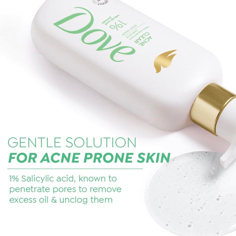Dove Acne Clear Serum Body Wash1 Salicylic Acid Formula Clears and helps prevent acne  Paraben  SLS free  300 ml - Image 3