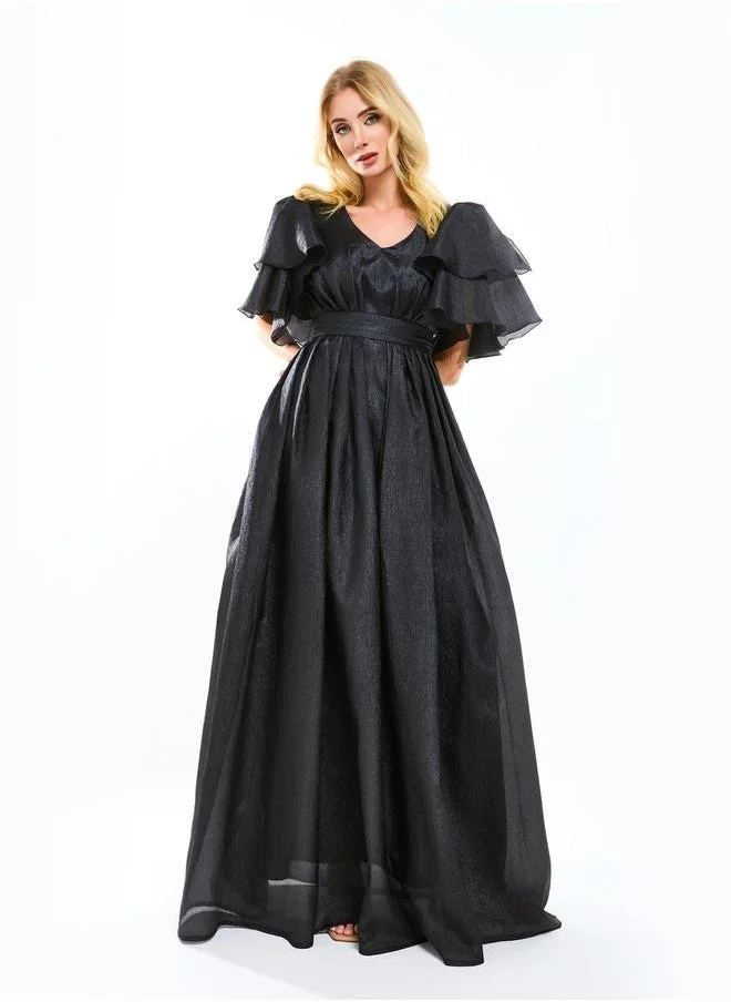 House of Moda Ruffled Sleeve Maxi Dress