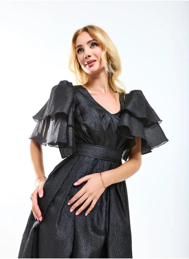 House of Moda Ruffled Sleeve Maxi Dress