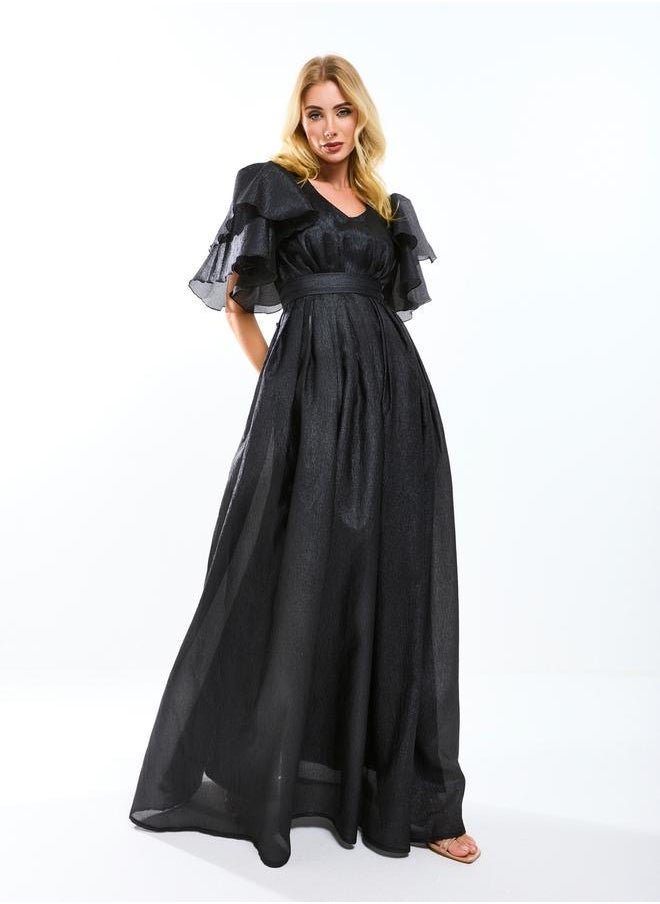 House of Moda Ruffled Sleeve Maxi Dress - Image 1