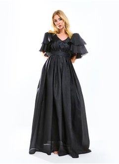 House of Moda Double Tiered Flounce Sleeves Voluminous Maxi Dress by Styli  - Image 4