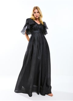 House of Moda Double Tiered Flounce Sleeves Voluminous Maxi Dress by Styli  - Image 3