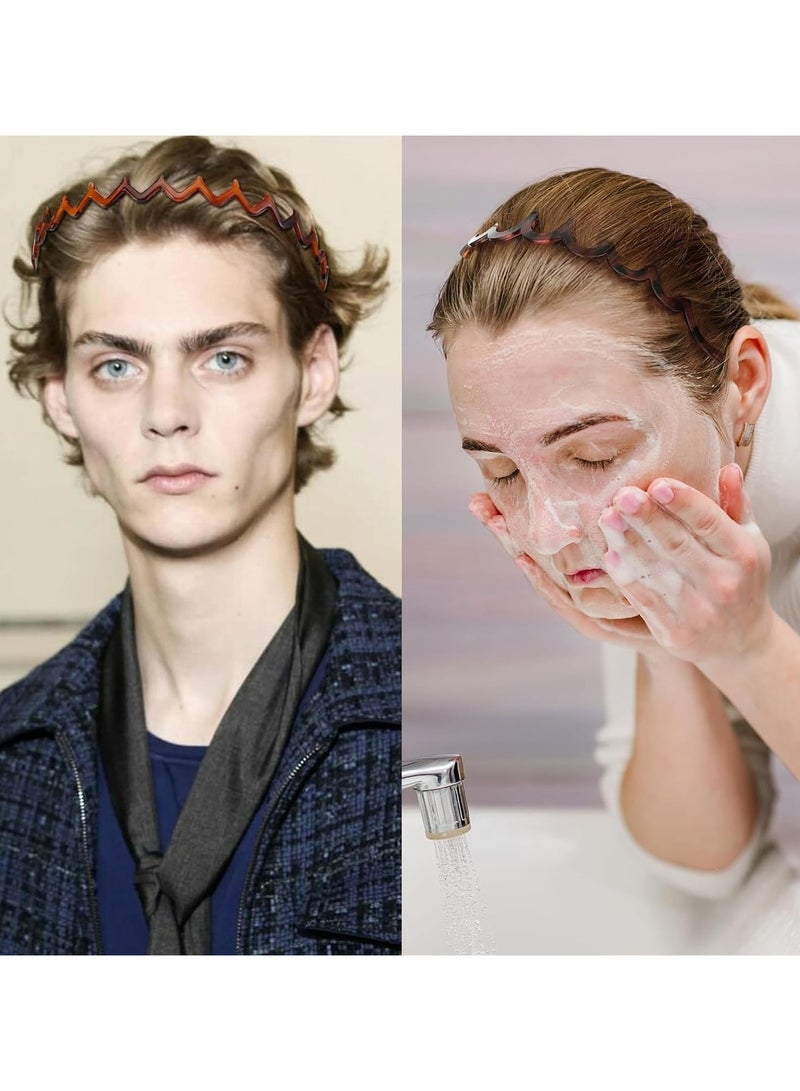 CMGTYYD 2 PCS zig zag headband, Women'S Adjustable Tooth hairbands,Fashionable Ladies Teeth hairpin, Plastic Sharks Tooth Hair Comb Hard hair band for Women Men Girls (Black, Amber) - Image 5