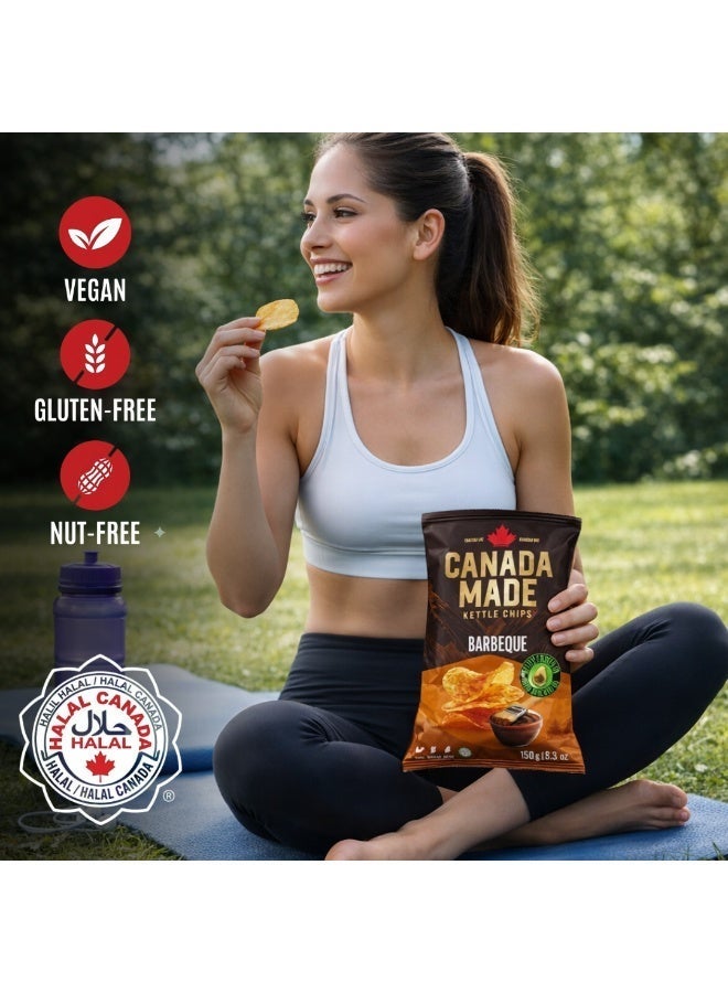 Canada Made Healthy Snacks - 100% Avocado Oil Kettle Cooked Potato Chips - BBQ Flavor, Vegan, Gluten Free, Nut Free Healthy Chips - Made in Canada Snacks - 40g Bag - Image 3