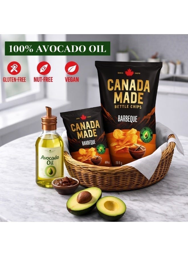 Canada Made Healthy Snacks - 100% Avocado Oil Kettle Cooked Potato Chips - BBQ Flavor, Vegan, Gluten Free, Nut Free Healthy Chips - Made in Canada Snacks - 40g Bag - Image 4