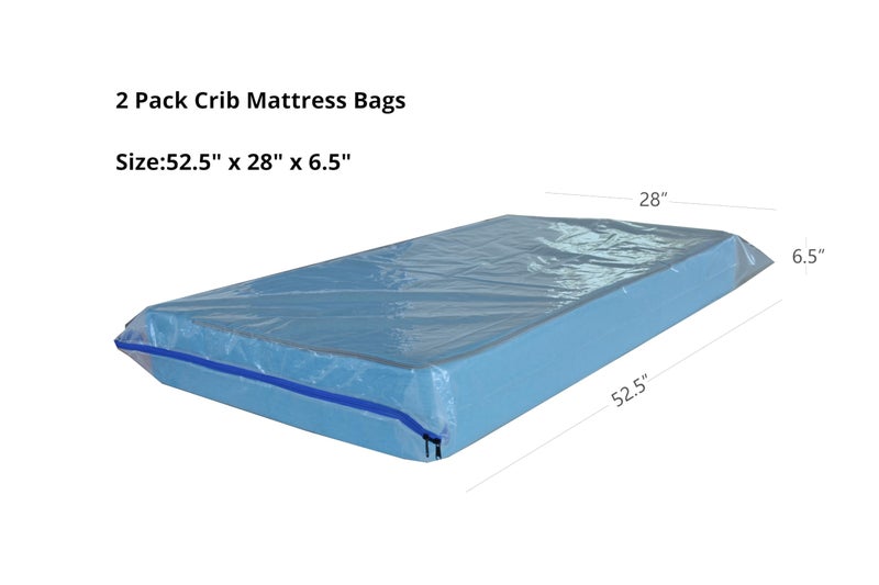 JUNESHE 2 Pack Small Mattress Storage Bags with Zipper -4 Mil Plastic Waterproof Mattress Bags for Moving and Storage - Image 2