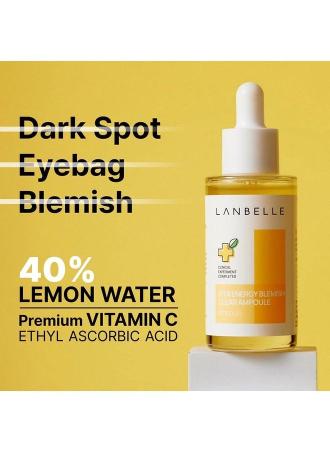 Lanbelle Vita Energy Blemish Clear Ampoule 83% Vitamin C Serum Vegan 169 Fl Oz Lemon Water Niacinamide Volufiline Radiant Glowing Skin Hyperpigmentation Skinbarrier No Stickiness Irritation  - Image 3