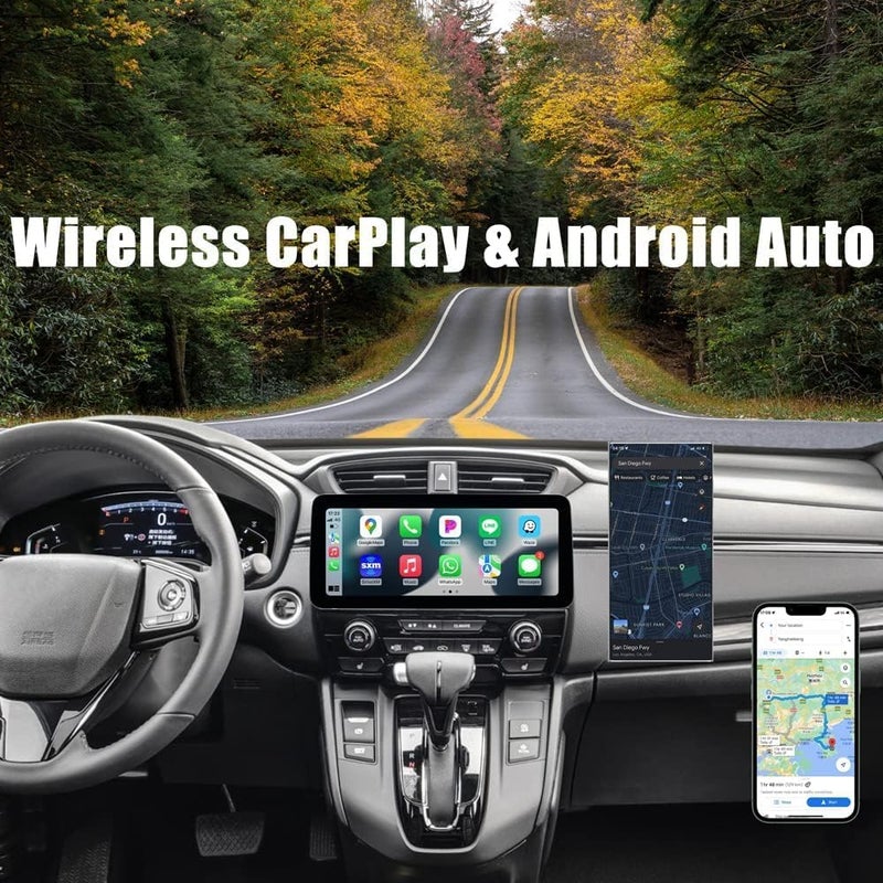 فيريكس ستيريو سيارة هوندا CRV CR-V CR-V 5 بشاشة أندرويد 2017-2022 مع كار بلاي لاسلكي، أندرويد أوتو، نظام ملاحة جي بي إس، بلوتوث، واي فاي، كاميرا AHD متضمنة (12.3 بوصة، 4 + 32 جيجابايت كار بلاي) - Image 2