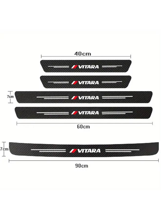 8pcs Carbon Fiber Car Threshold Stickers For Vitara 2015-2022 Door Guard Protection - Image 5
