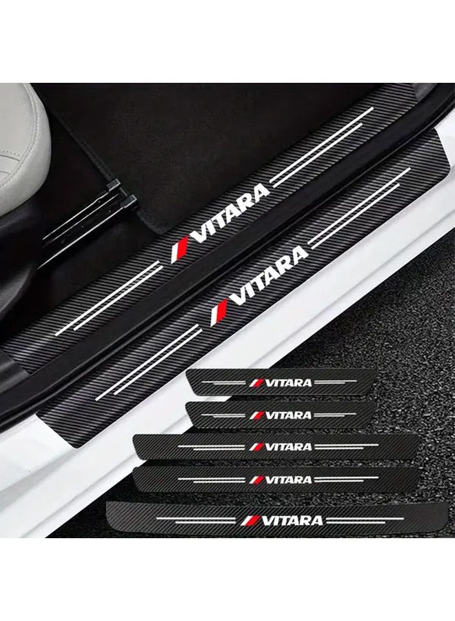 8pcs Carbon Fiber Car Threshold Stickers For Vitara 2015-2022 Door Guard Protection - Image 1