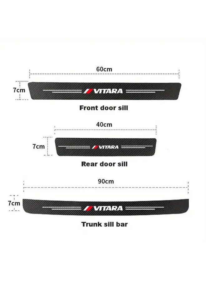8pcs Carbon Fiber Car Threshold Stickers For Vitara 2015-2022 Door Guard Protection - Image 4