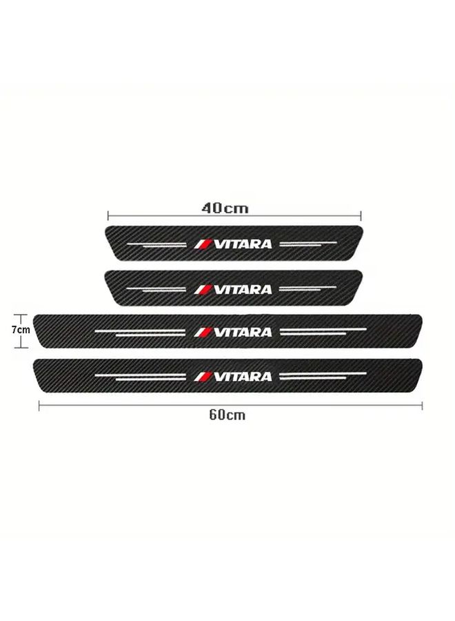 8pcs Carbon Fiber Car Threshold Stickers For Vitara 2015-2022 Door Guard Protection - Image 3