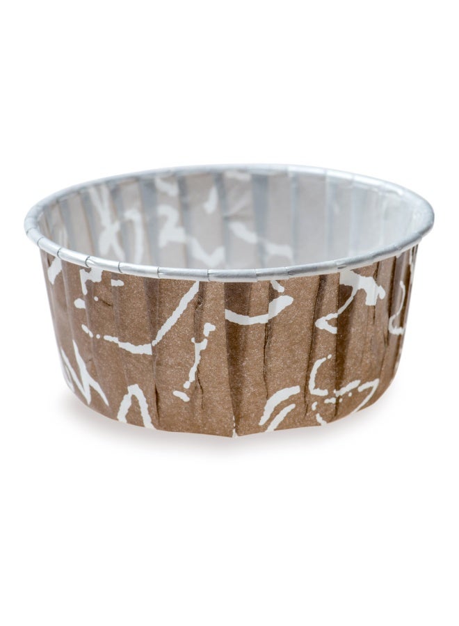 Restaurantware أكواب الخبز بانيفيشيو 5 أونصات، 200 بطانة كعكة مطوية - جاهزة للفرن، قابلة للتجميد، أكواب مافن ورقية بنية وبيضاء، قابلة للتخلص، شوكولاتة ويبس، لحفلات الزفاف، حفلات استقبال المواليد - Image 1