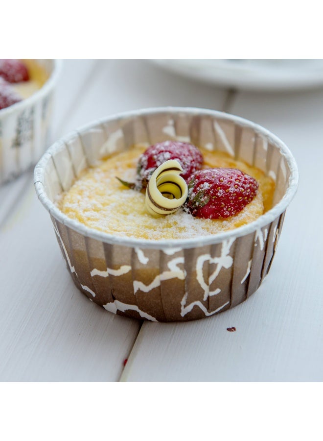 Restaurantware أكواب الخبز بانيفيشيو 5 أونصات، 200 بطانة كعكة مطوية - جاهزة للفرن، قابلة للتجميد، أكواب مافن ورقية بنية وبيضاء، قابلة للتخلص، شوكولاتة ويبس، لحفلات الزفاف، حفلات استقبال المواليد - Image 3