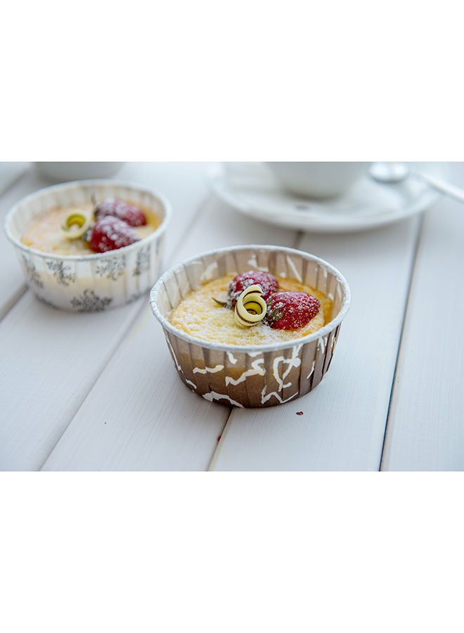 Restaurantware أكواب الخبز بانيفيشيو 5 أونصات، 200 بطانة كعكة مطوية - جاهزة للفرن، قابلة للتجميد، أكواب مافن ورقية بنية وبيضاء، قابلة للتخلص، شوكولاتة ويبس، لحفلات الزفاف، حفلات استقبال المواليد - Image 5