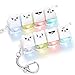 FunisFun 2 PCS Keyboard Fidget Toy Silent Clicky Keyboard Keychain with LED Lights Detachable Bear Shape Clicker Fidget Toy for Adults Anxiety Stress Relief White 4in12Pack - Image 2