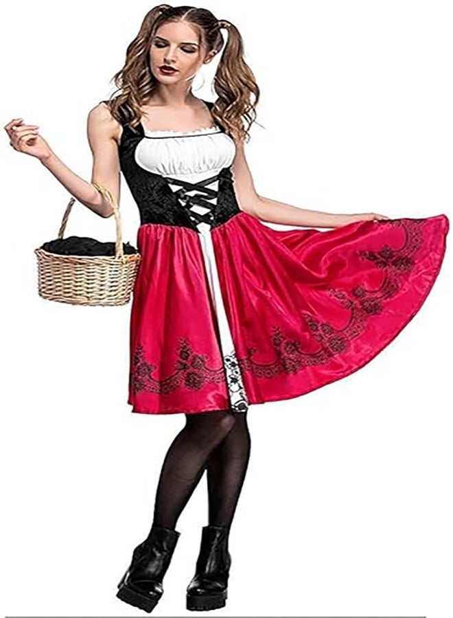 نساء صغيرة الحمراء ركوب الغطاء زي عيد الميلاد هالوين حفلة فستان مع كيب - Image 2