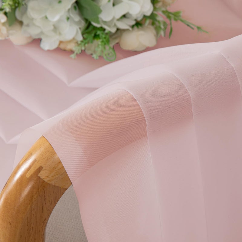 OWENIE Sheer Curtains 54 Inch Length 2 Panels Set  Blush Sheer Curtain for Living Room  Soft Airy Window Treatments for Bedroom  Fimly Voile Sheer Curtains & Drapes  2 Pcs 84 Width 54 Long - Image 5