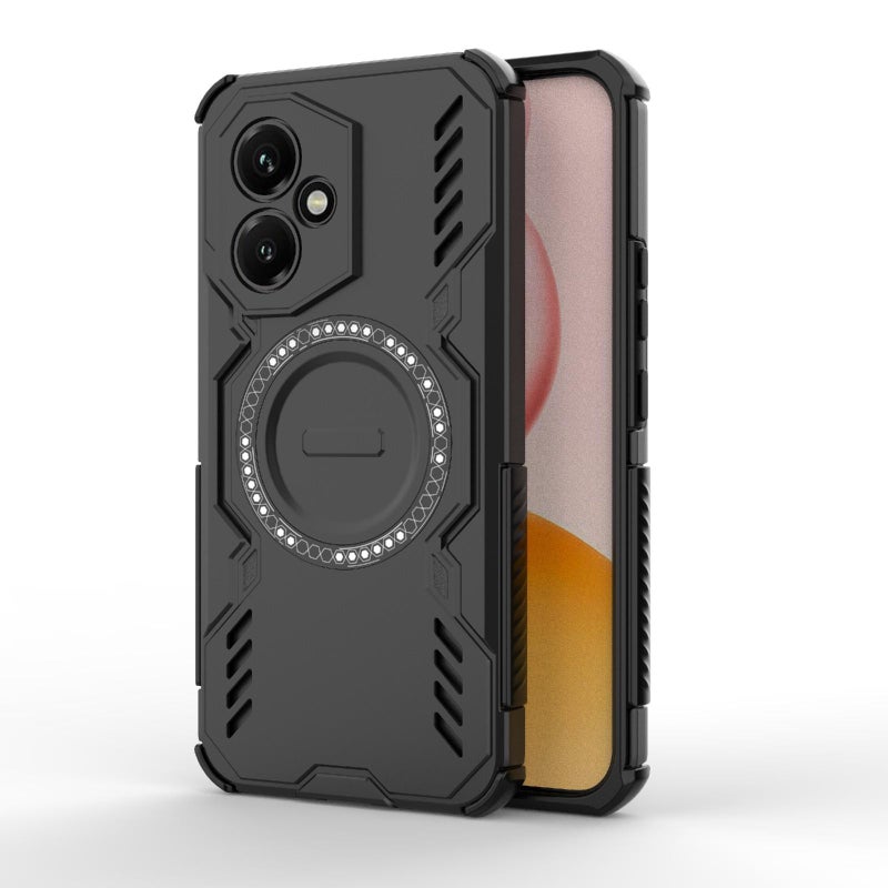 إيروريكس جراب هاتف For Honor 400 5G Global 156.5 مم Armor MagSafe المغناطيسي المقاوم للصدمات (أسود) - Image 1