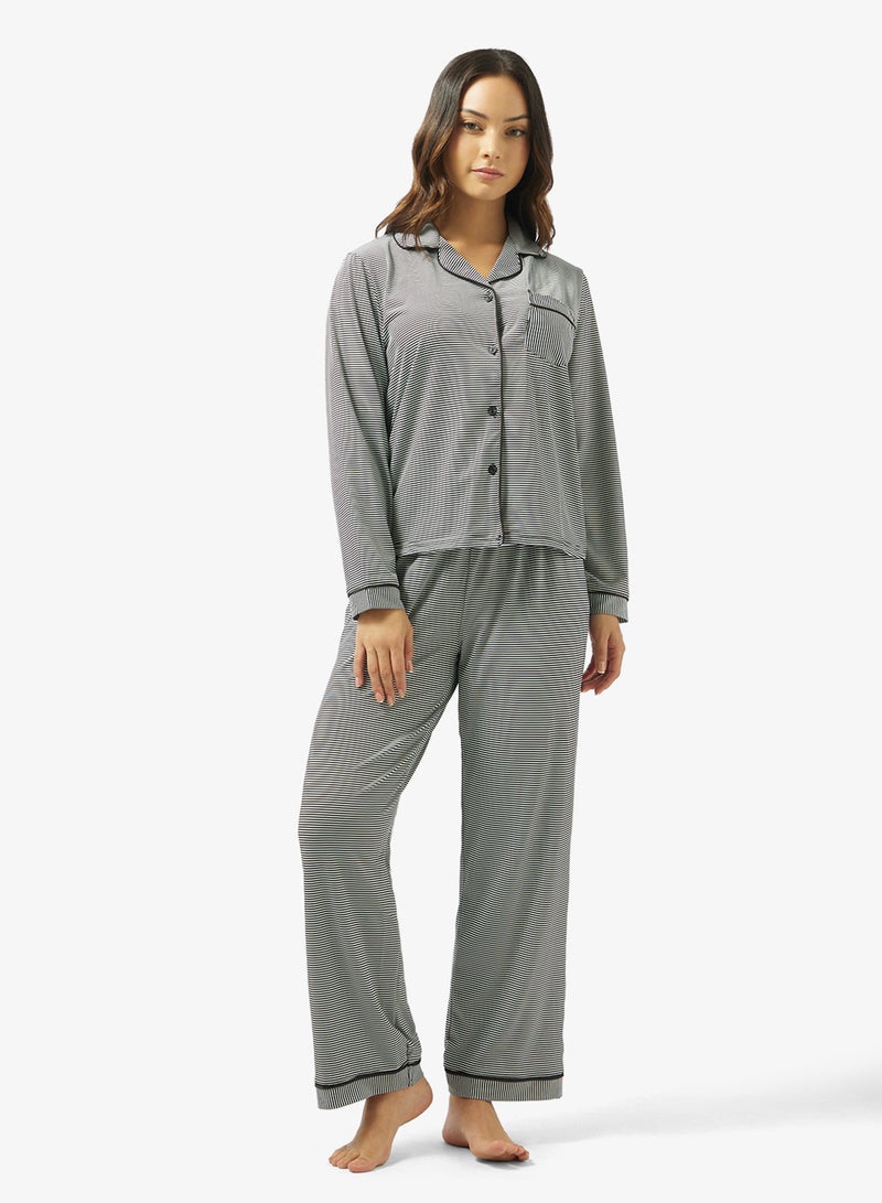 Ginger Gingham Button Down Shirt & Pyjama Set - Image 5