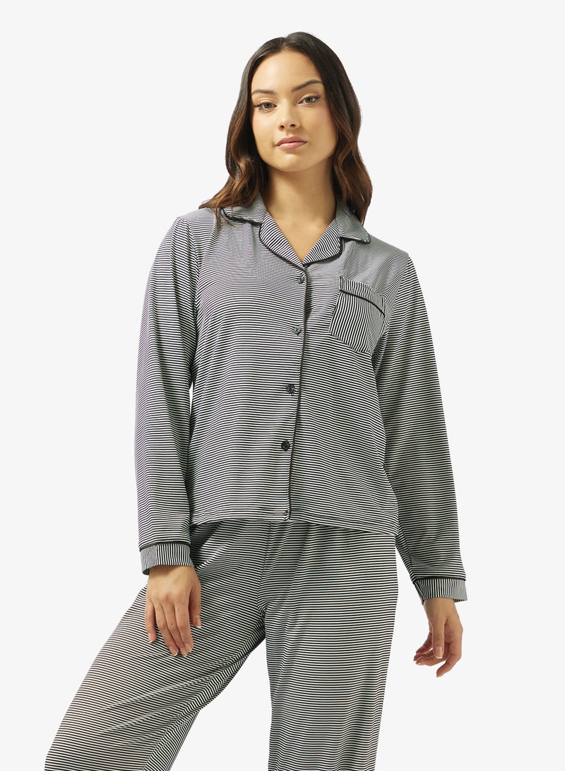 Ginger Gingham Button Down Shirt & Pyjama Set - Image 3