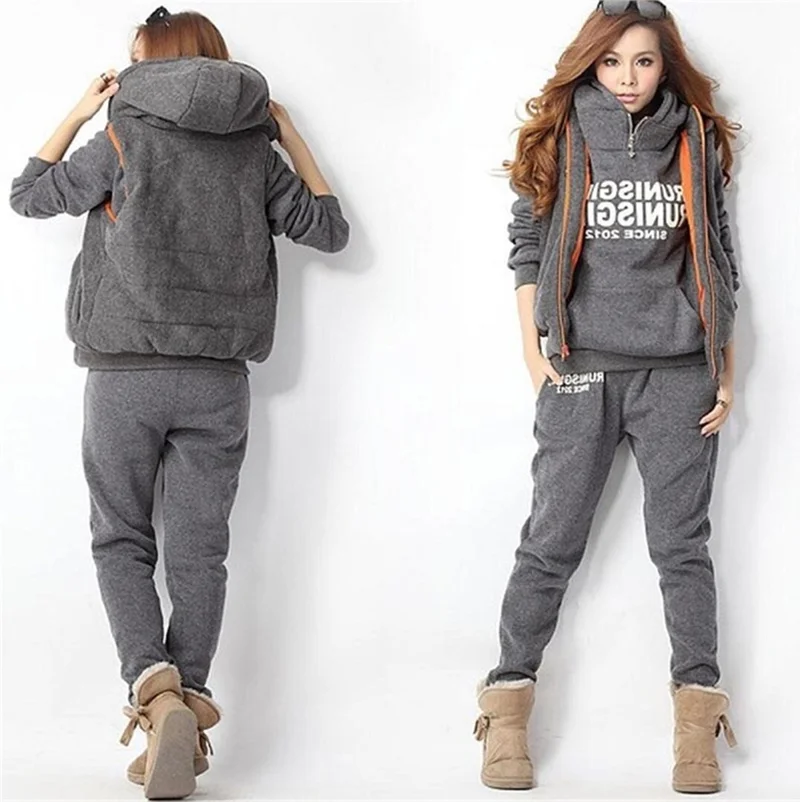 باربورا Daily Winter Stylish and Comfortable Triple Women's Tracksuit Set 119FUMEINDIGO8