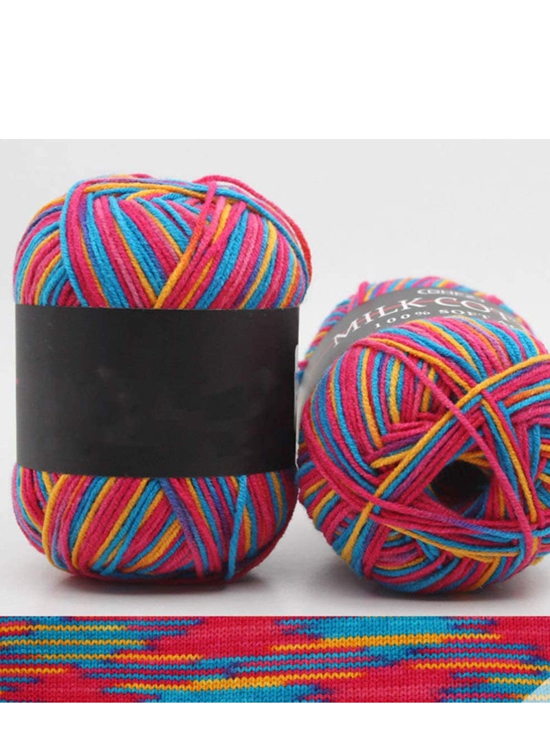 Multi-Colored Acrylic Crochet Yarn Set for Knitting and Weaving - 5 Pieces of Hand Knitting Thread - Image 5