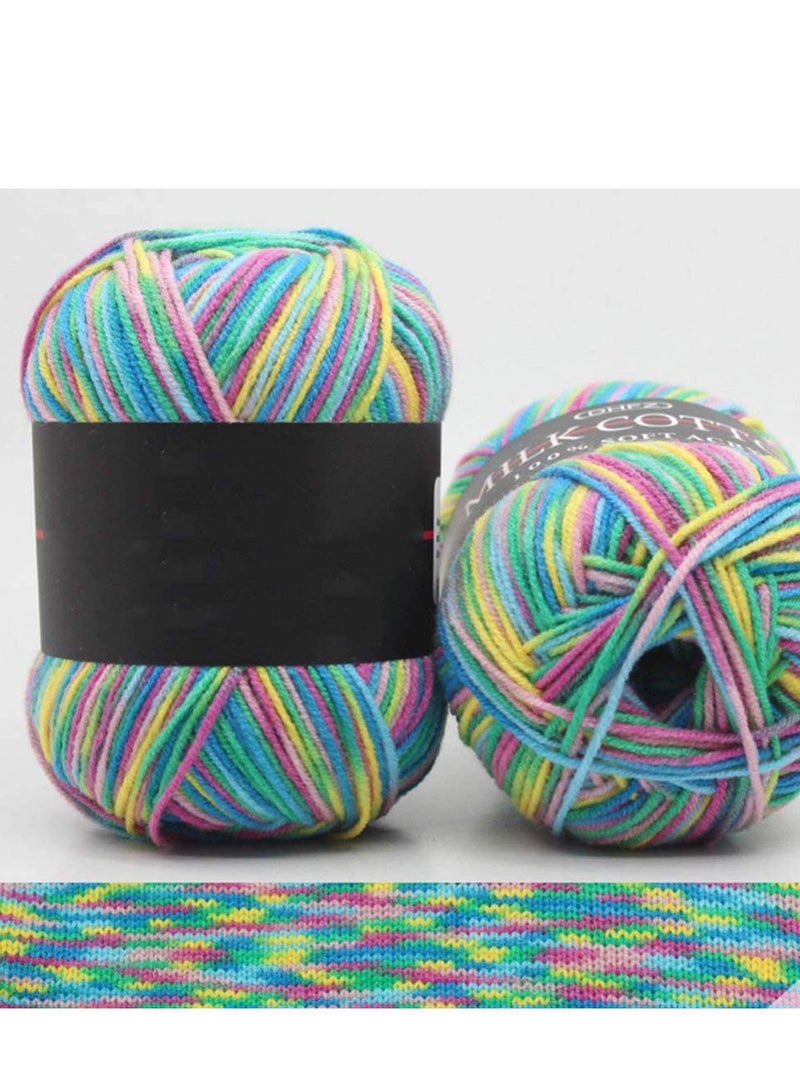 Multi-Colored Acrylic Crochet Yarn Set for Knitting and Weaving - 5 Pieces of Hand Knitting Thread - Image 4