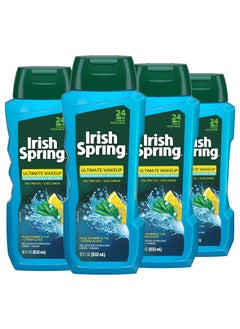 Irish Spring Ultimate Wake Up Tea Tree Face  Body Wash for Men Moisturizing Body Wash Washes Away Bacteria  18 Fluid Ounce 4 Pack