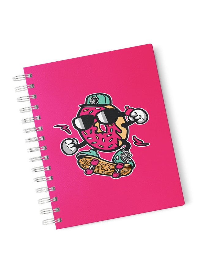 LOUD UNIVERSE - funny donut Design A5 Spiral Notebook Donut Character - Image 1