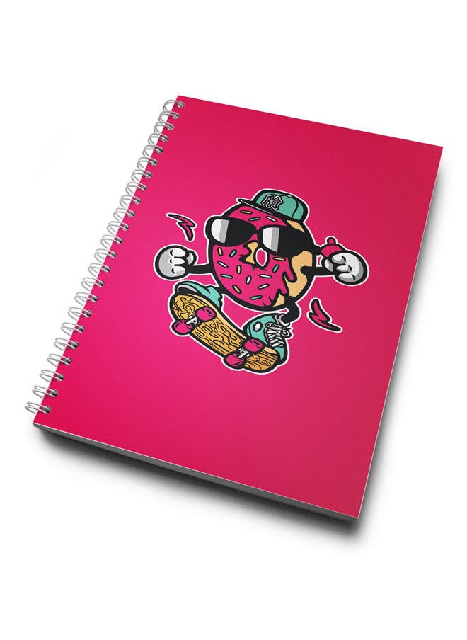 LOUD UNIVERSE - funny donut Design A5 Spiral Notebook Donut Character - Image 1