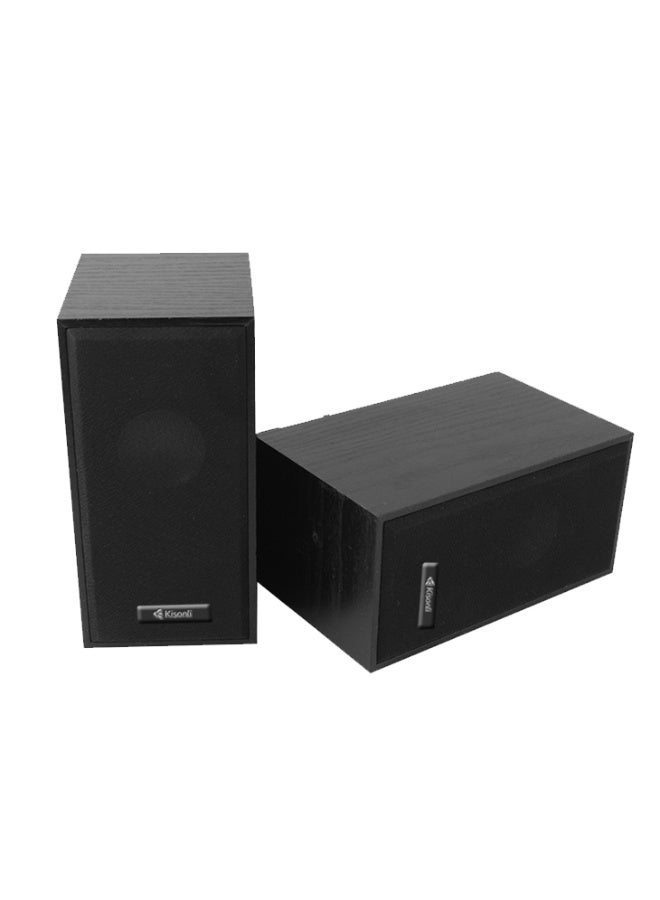 Kisonli T-004 Speakers Wooden 2.0 Computer Speaker - Image 5