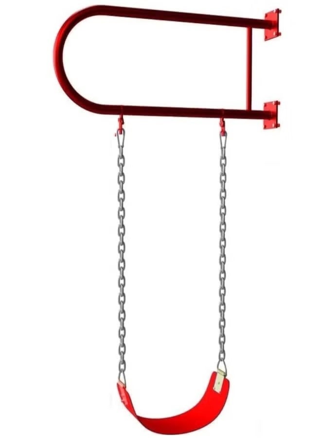 ريكسا أرجوحة أطفال,أرجوحة حائط مصنوعة من الحديد بمقعد متأرجح وسلاسل للانشطة الخارجية , مقعد حديدي متأرجح عالي التحمل مع سلسلة حديدي , مرجيحة أطفال للملعب والفناء الخلفي وغرفة اللعب مع سلسلة مغطاة بالبلاستيك وخطافات - Image 1