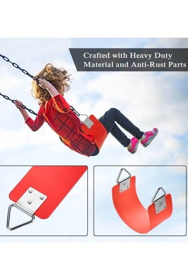 ريكسا أرجوحة أطفال,أرجوحة حائط مصنوعة من الحديد بمقعد متأرجح وسلاسل للانشطة الخارجية , مقعد حديدي متأرجح عالي التحمل مع سلسلة حديدي , مرجيحة أطفال للملعب والفناء الخلفي وغرفة اللعب مع سلسلة مغطاة بالبلاستيك وخطافات - Image 2
