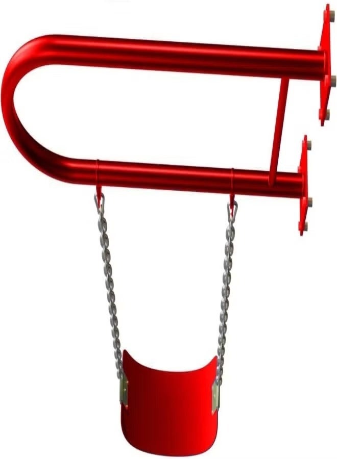 ريكسا أرجوحة أطفال,أرجوحة حائط مصنوعة من الحديد بمقعد متأرجح وسلاسل للانشطة الخارجية , مقعد حديدي متأرجح عالي التحمل مع سلسلة حديدي , مرجيحة أطفال للملعب والفناء الخلفي وغرفة اللعب مع سلسلة مغطاة بالبلاستيك وخطافات - Image 3