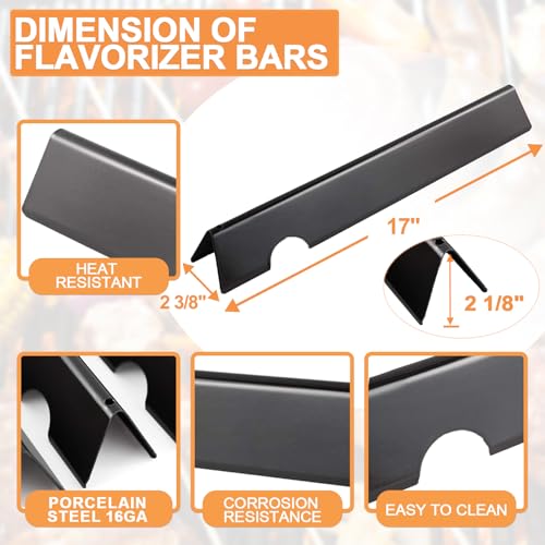 PETKAO 66033 Flavorizer Bars for Weber GS4 Genesis 2 E-410 E-435 E-415 Grill Parts, for Weber Genesis II 410 & II LX 440 Grill (2017 & Newer), for Weber Genesis Flavorizer Bars 66797 Porcelain Steel 16GA - Image 4