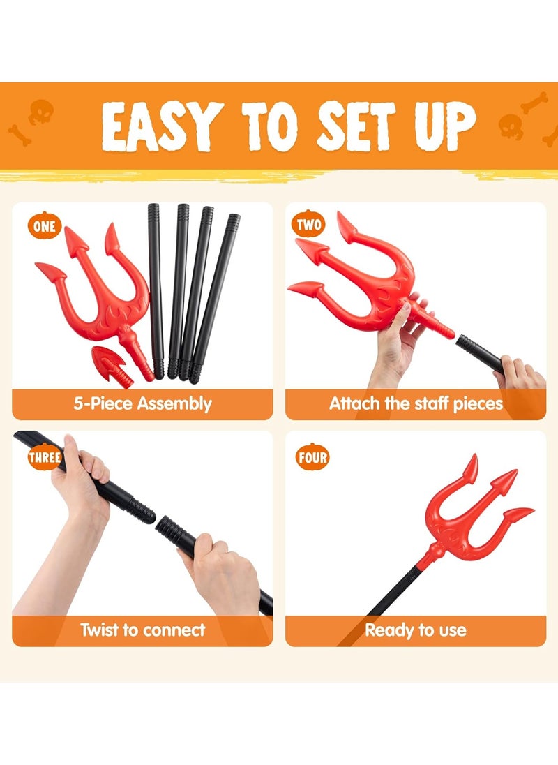 Generic - Halloween Pitchfork, Pitch Fork Staff Prop Costume Accessories for Cosplay Party, Demon Trident Cane for Kids Women Men Halloween Pretend Play, Dress Up Party - Image 1