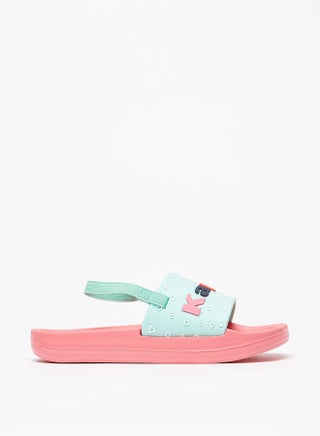 Girls' Embossed Slip-On Slide Slippers